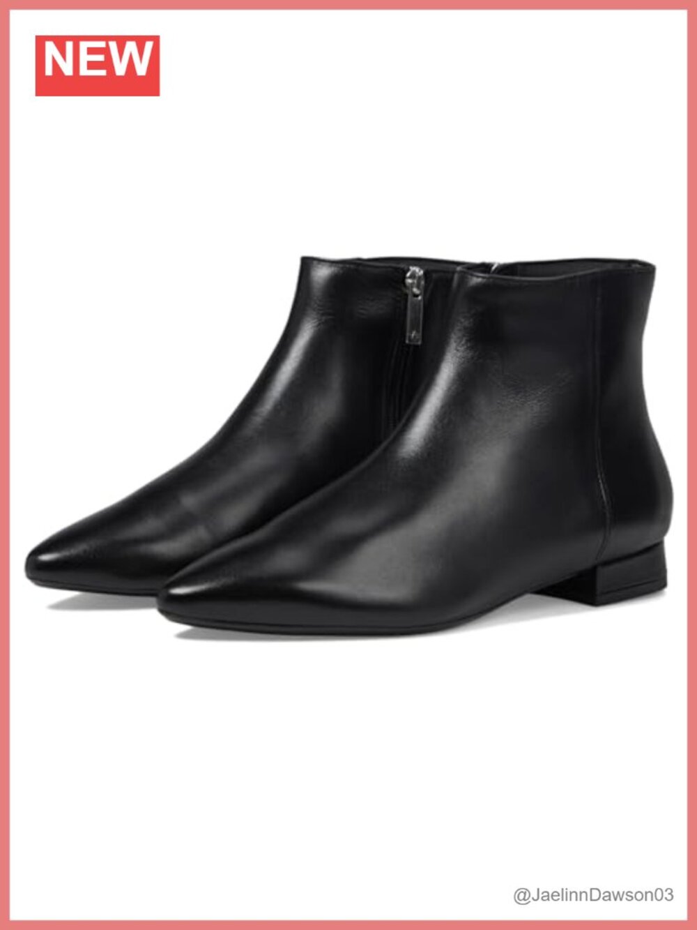 Women's Water Resistant Leather Ankle Bootie Zip
